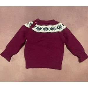 Brora 100% Wool Fair Isle Kids Baby Pullover Sweater $189 Size 12 M Old Money